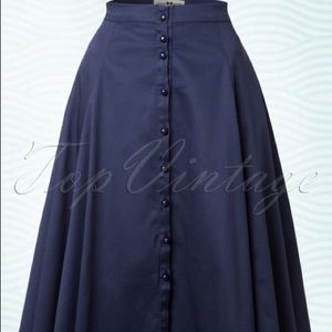Collectif Clothing Navy Blue Circle Skirt